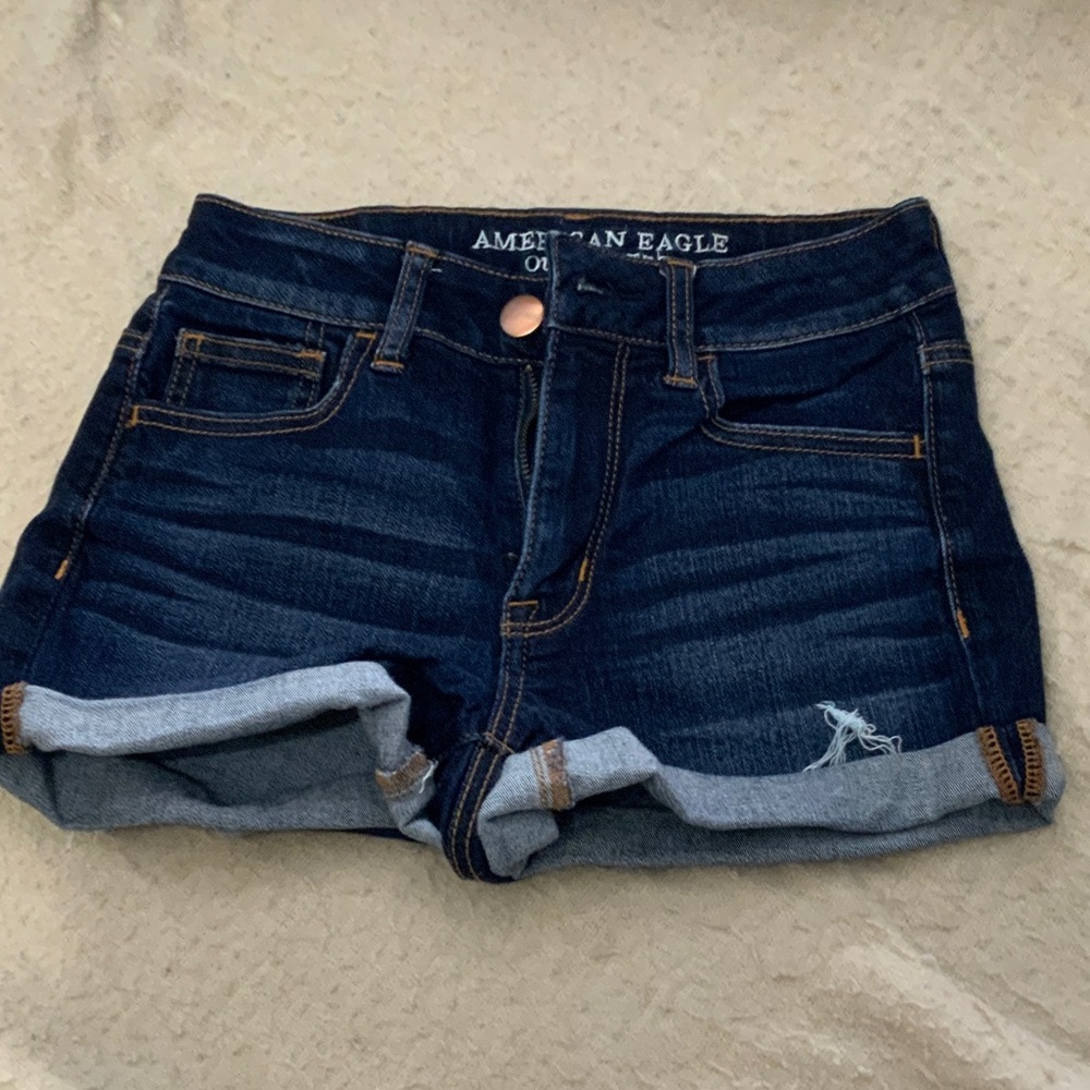 American Eagle Outfitters Women's Deep Blue Jean Shorts
